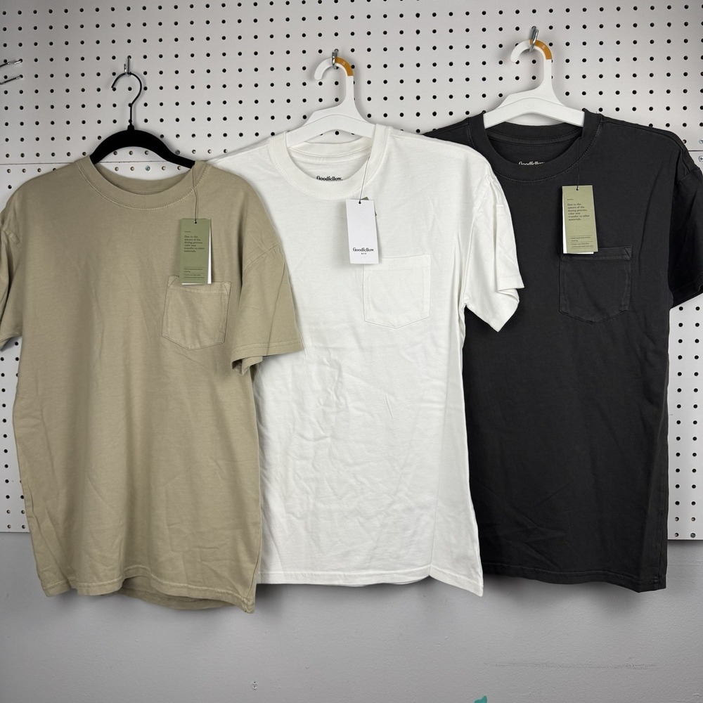 3 Goodfellow S Small Short Sleeve Tee Shirt Relaxed Fit Pocket Crew‎ Neck Men